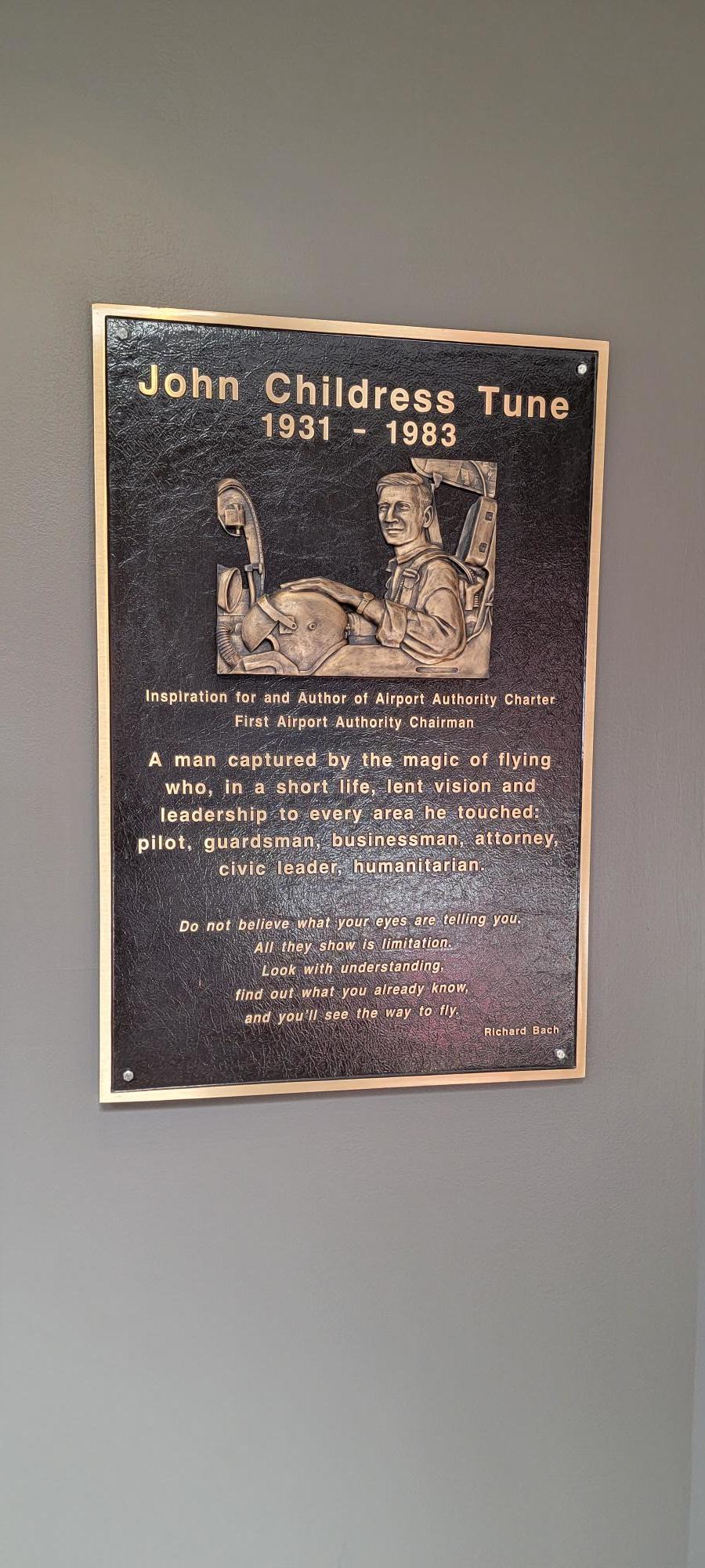 Memorial-for-John-C-Tune-hanging-in-the-FBO-KJWN